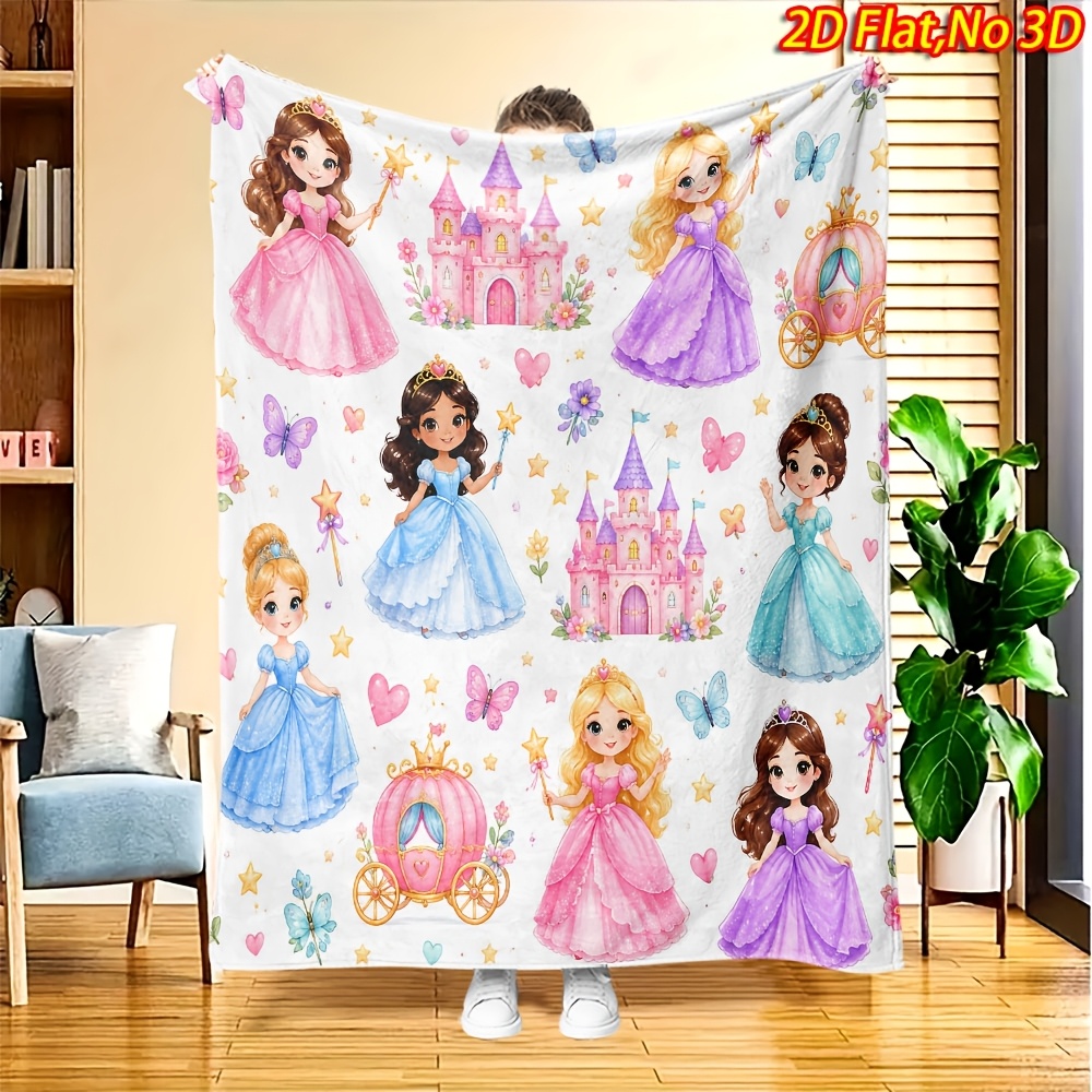 Baby Nursery Themes Girl - بطانية بتصميم قلعة الأميرة اللطيفة، ديكور