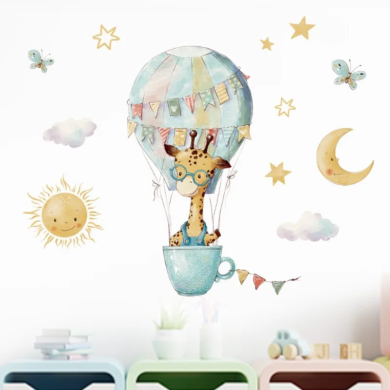Baby Nursery Wallpaper Girl - ملصقات جدارية على شكل زرافة كرتونية
