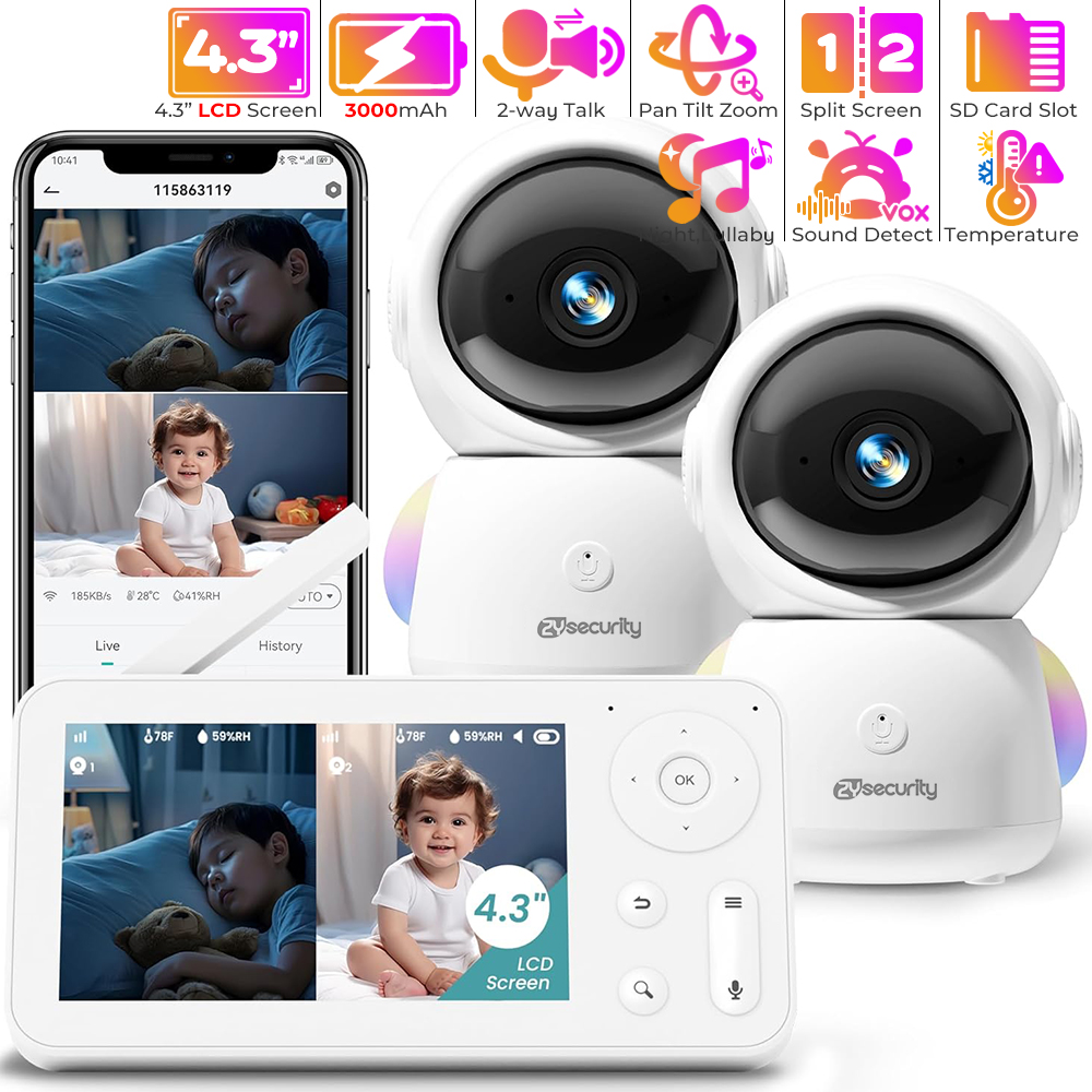 Baby Nursery Temperature - جهاز مراقبة الأطفال بدقة 2K مع