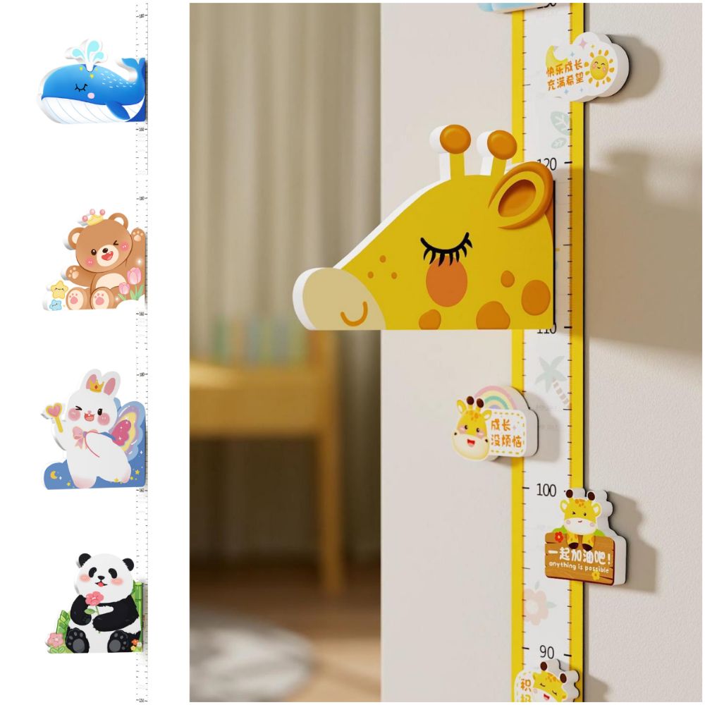 Growth Chart Ruler - ملصقات قياس الطول للأطفال بتصميم حيوانات