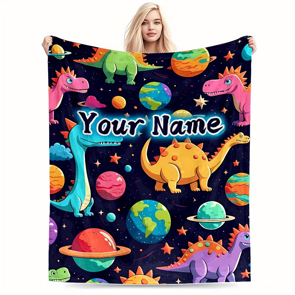 Baby Nursery Themes Girl - بطانية بتصميم الديناصورات والكواكب والفضاء، ديكور