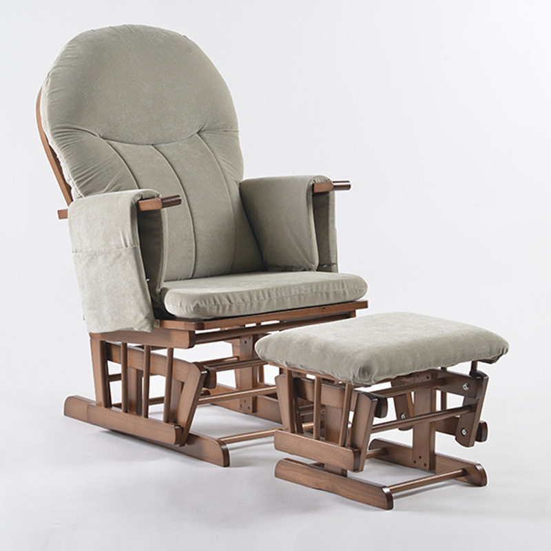 Baby Nursery Glider Recliner - كرسي رضاعة خشبي عصري هزاز قابل