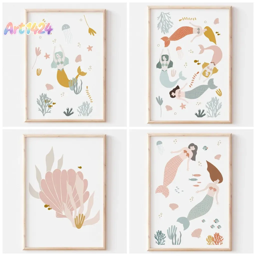 Baby Nursery Themes Girl - فن جداري قابل للطباعة بتصميم بوهو