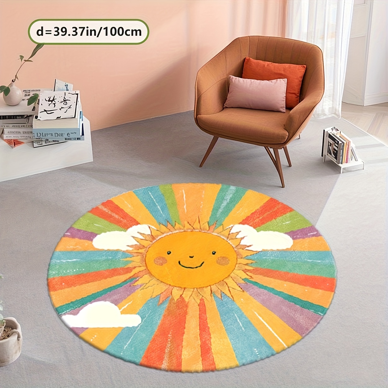 Baby Nursery Themes Girl - سجادة أطفال دائرية لطيفة من الفرو