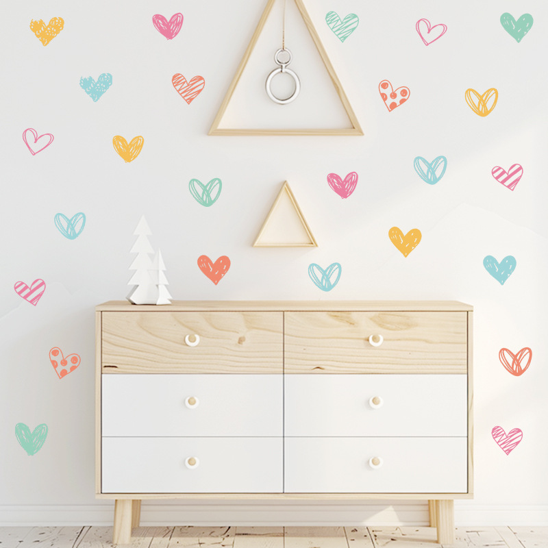 Baby Nursery Wallpaper Girl - ملصقات حائط جديدة على شكل قلب