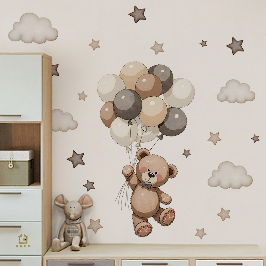 Baby Nursery Wall Decor - ملصقات حائط على شكل دمية دب