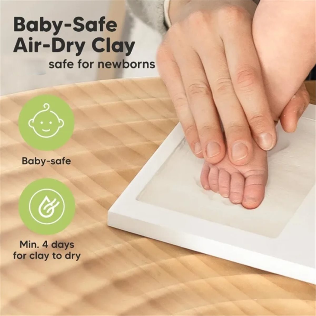 Baby Nursery Keepsake - طقم Y69A لحفظ بصمات اليد والقدم