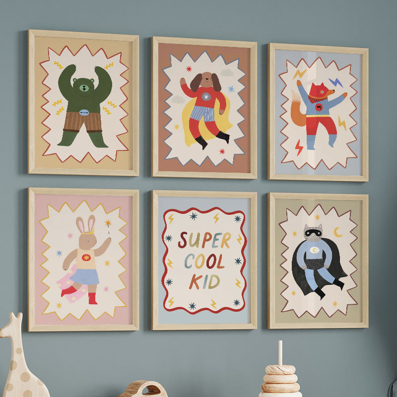 Baby Nursery Wall Decor - لوحات فنية كرتونية مضحكة ورائعة لتزيين