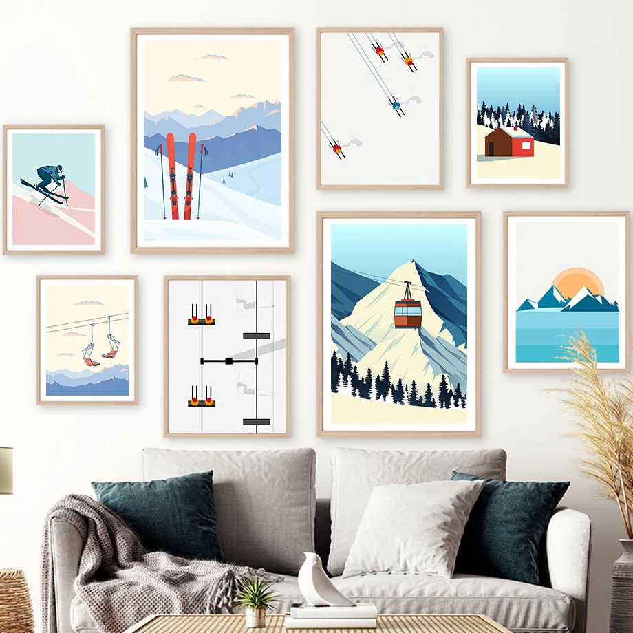 لوحة فنية على قماش زلاجة كلاسي - مراجعة Baby Nursery Vintage Decor وسعره