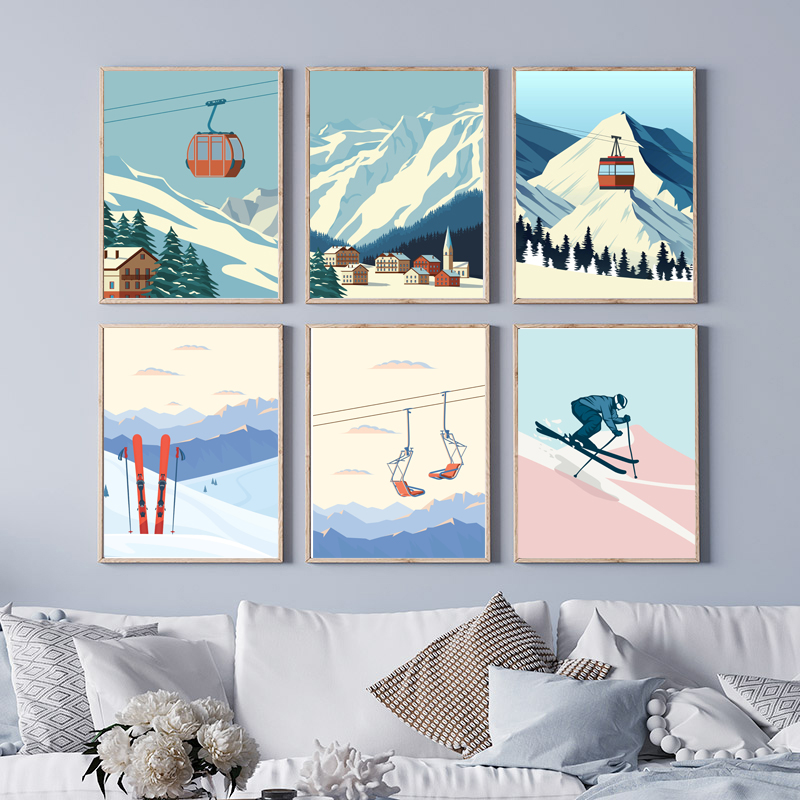 لوحة فنية على قماش زلاجة كلاسي - مراجعة Baby Nursery Vintage Decor وسعره