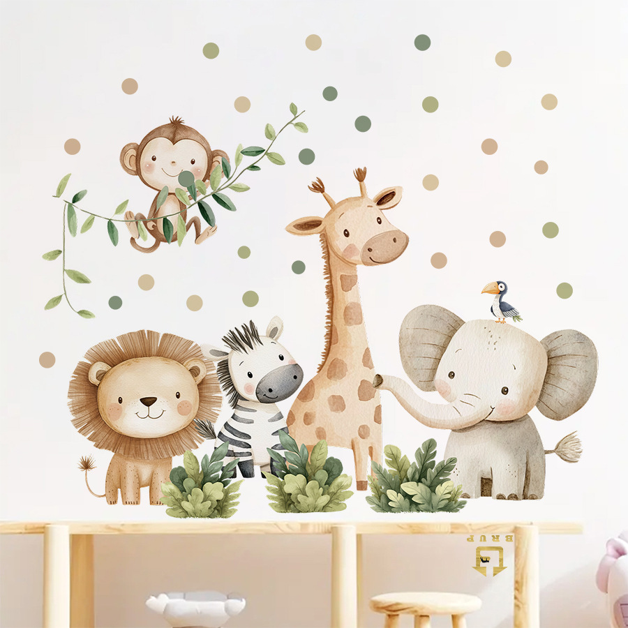 بوهو غابة الحيوانات ملصقات جدا - مراجعة Baby Nursery Wallpaper Girl وسعره