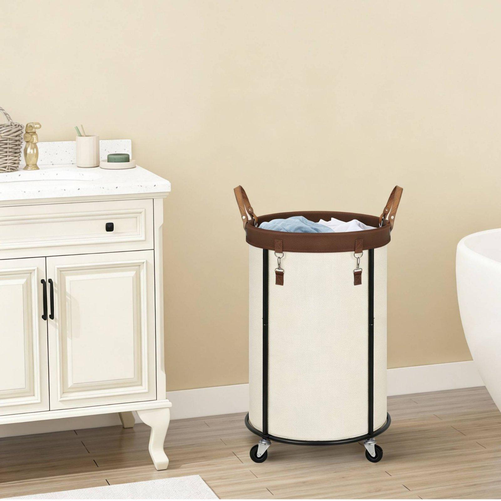 سلة تخزين الغسيل على عجلات مع  - مراجعة Storage Basket Fabric وسعره