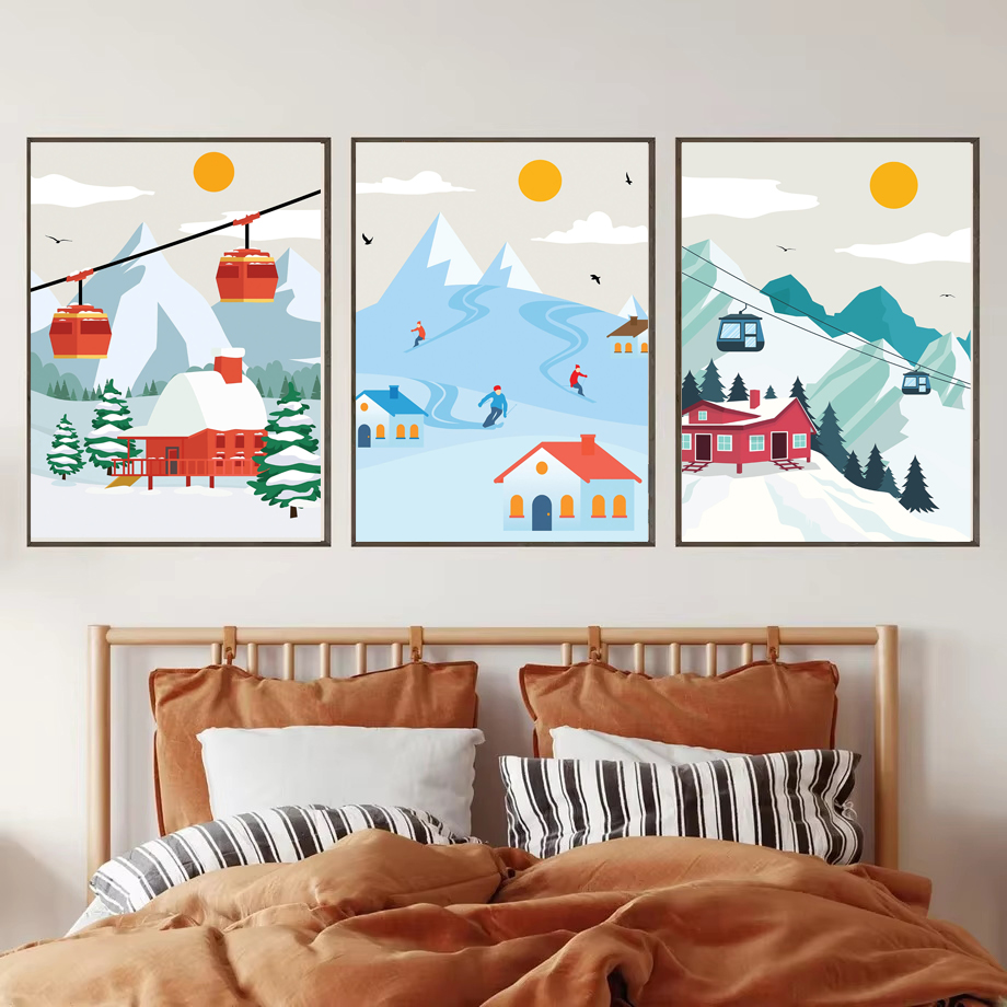 لوحة جدارية قماشية بتصميم جبل  - مراجعة Baby Nursery Themes Girl وسعره