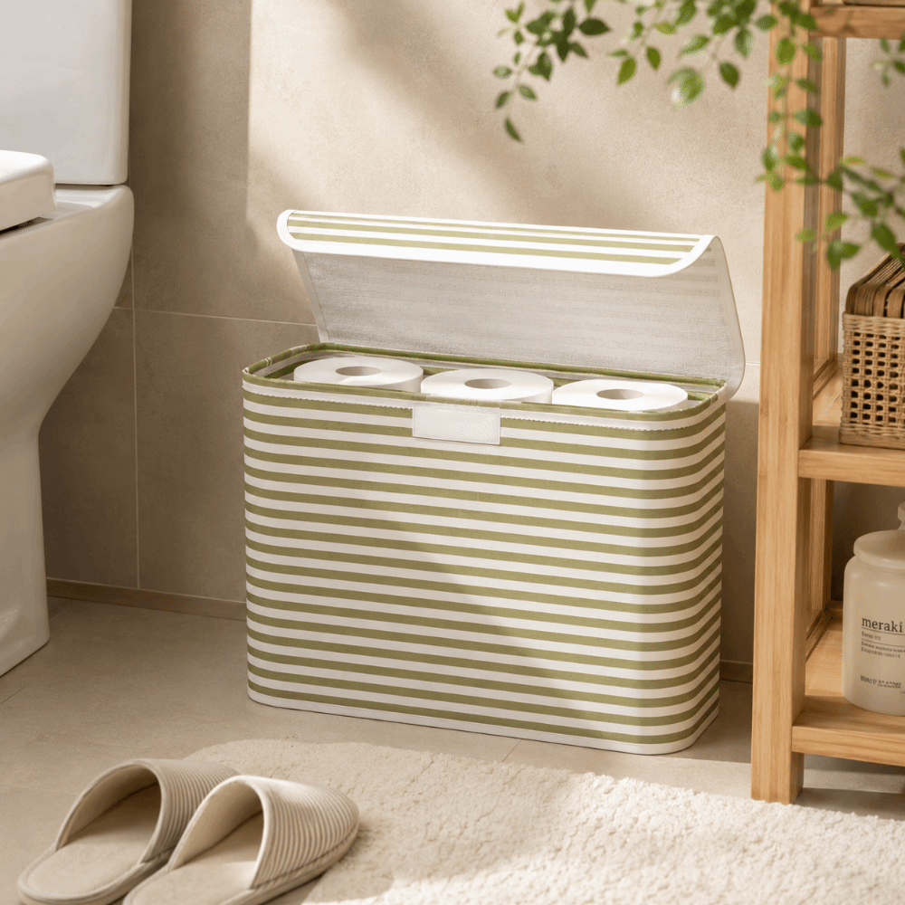 حامل ورق تواليت قابل للطي مع غ - مراجعة Storage Basket Fabric وسعره