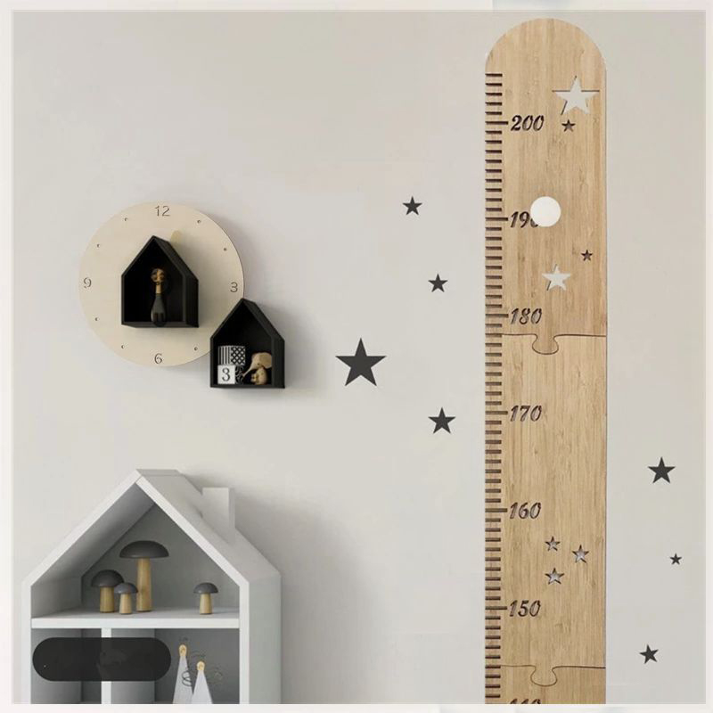 5 أوراق الشمال خشبية الاطفال ا - مراجعة Growth Chart Ruler وسعره