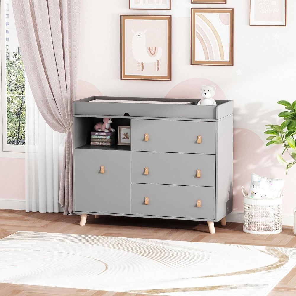 طاولة تغيير خزانة الأطفال، صند - مراجعة Baby Nursery Drawers وسعره
