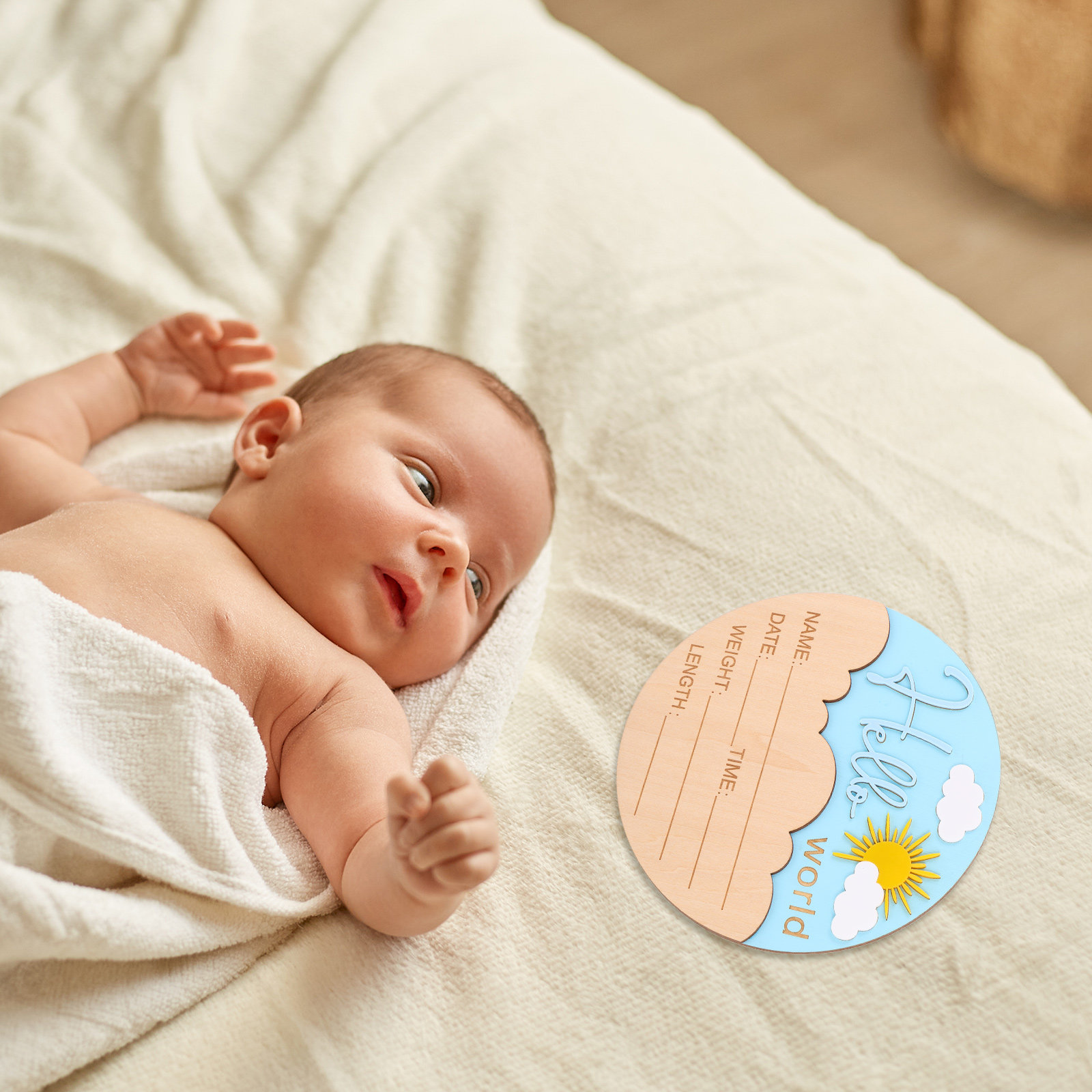 لافتة إعلان مولود جديد من الخش - مراجعة Baby Nursery Keepsake وسعره
