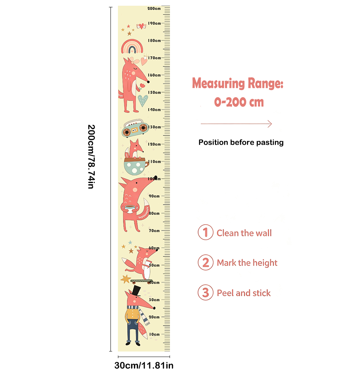 ملصق حائط قابل للإزالة لقياس ا - مراجعة Growth Chart Ruler وسعره