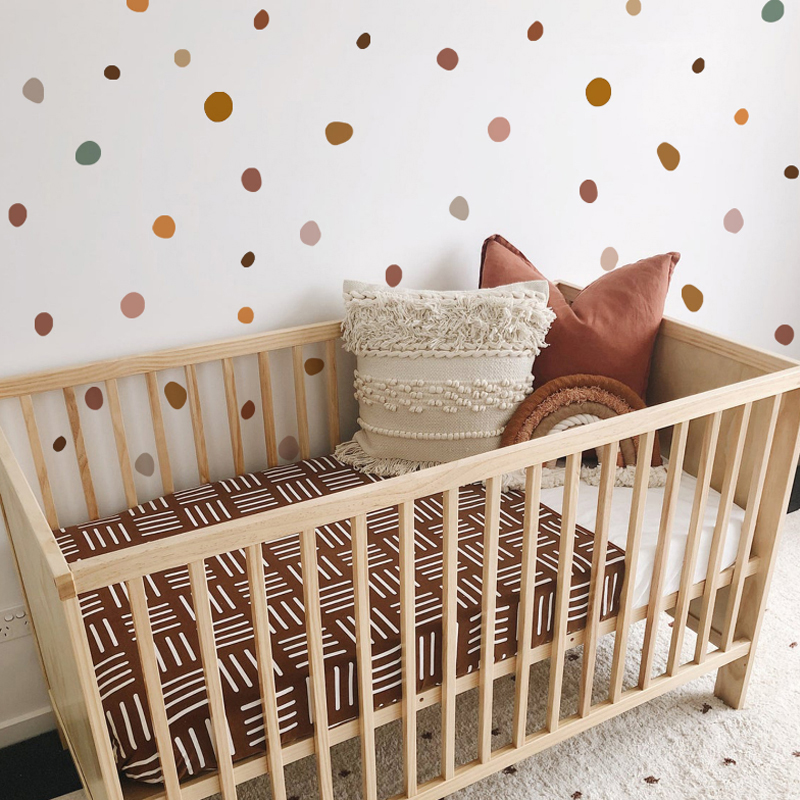 بوهو الحضانة البولكا نقطة ملصق - مراجعة Baby Nursery Vintage Decor وسعره
