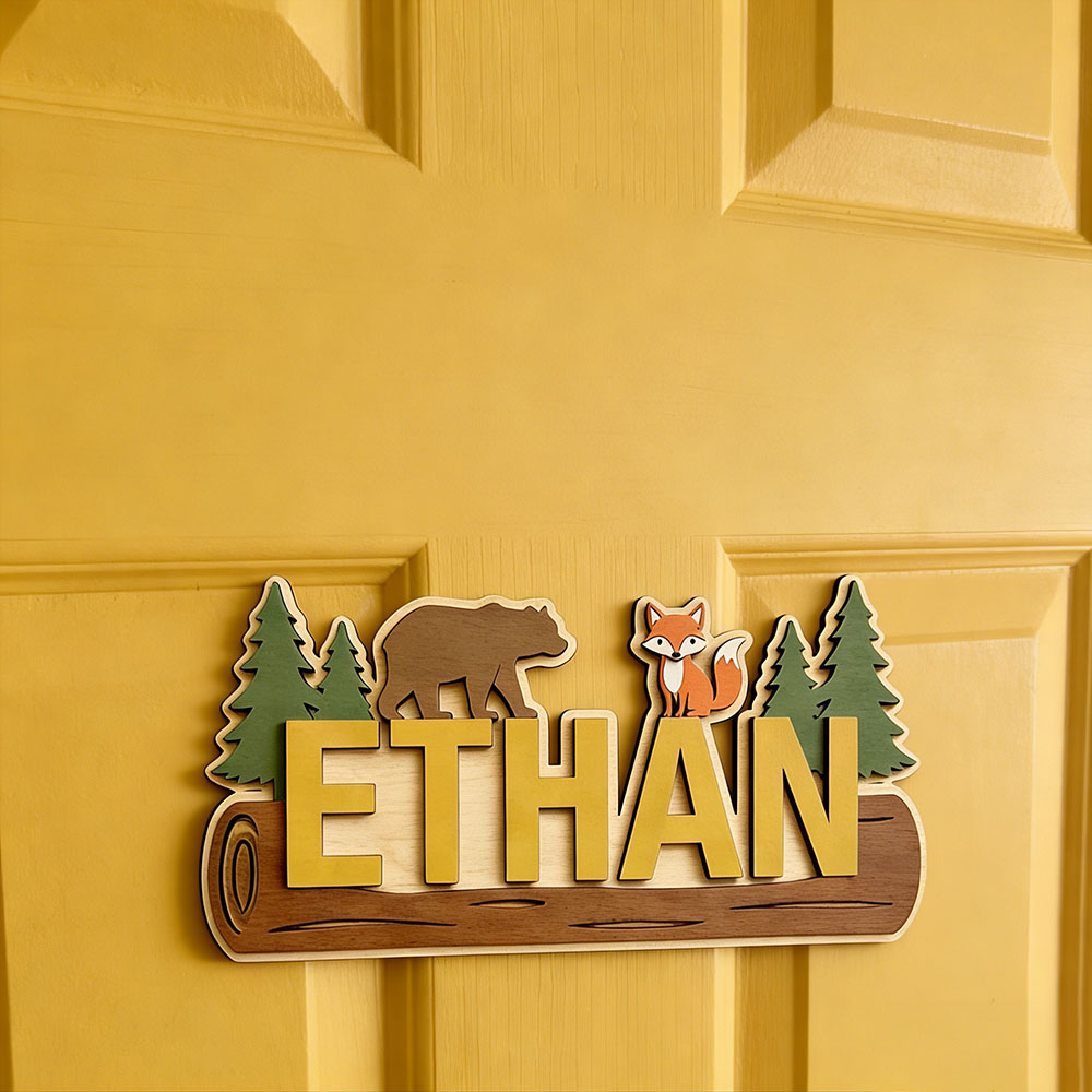 لافتة خشبية مخصصة باسم الطفل ب - مراجعة Baby Nursery Wall Decor وسعره