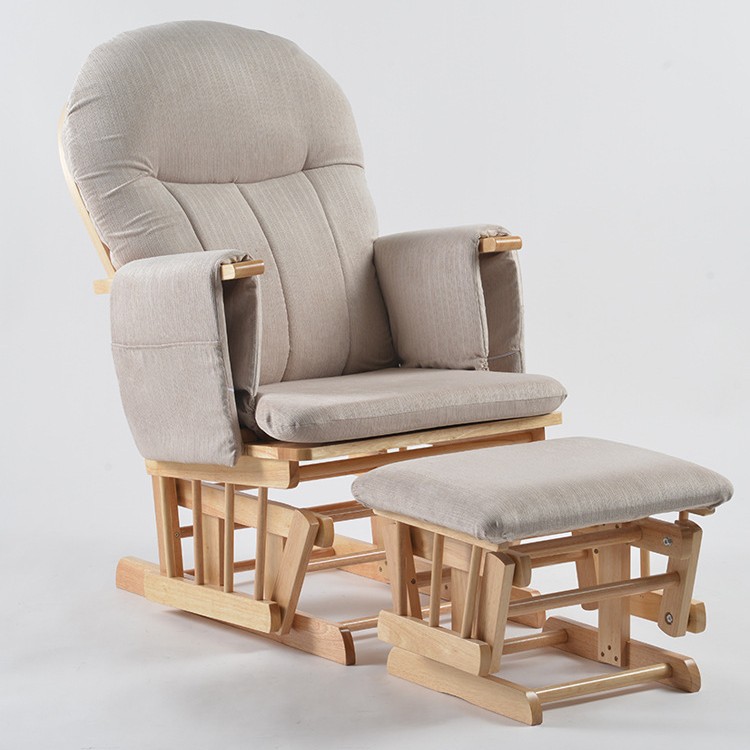 كرسي رضاعة خشبي عصري هزاز قابل - مراجعة Baby Nursery Glider Recliner وسعره