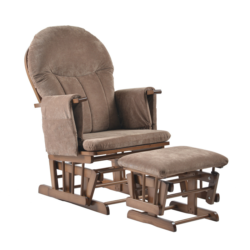 كرسي رضاعة خشبي عصري هزاز قابل - مراجعة Baby Nursery Glider Recliner وسعره