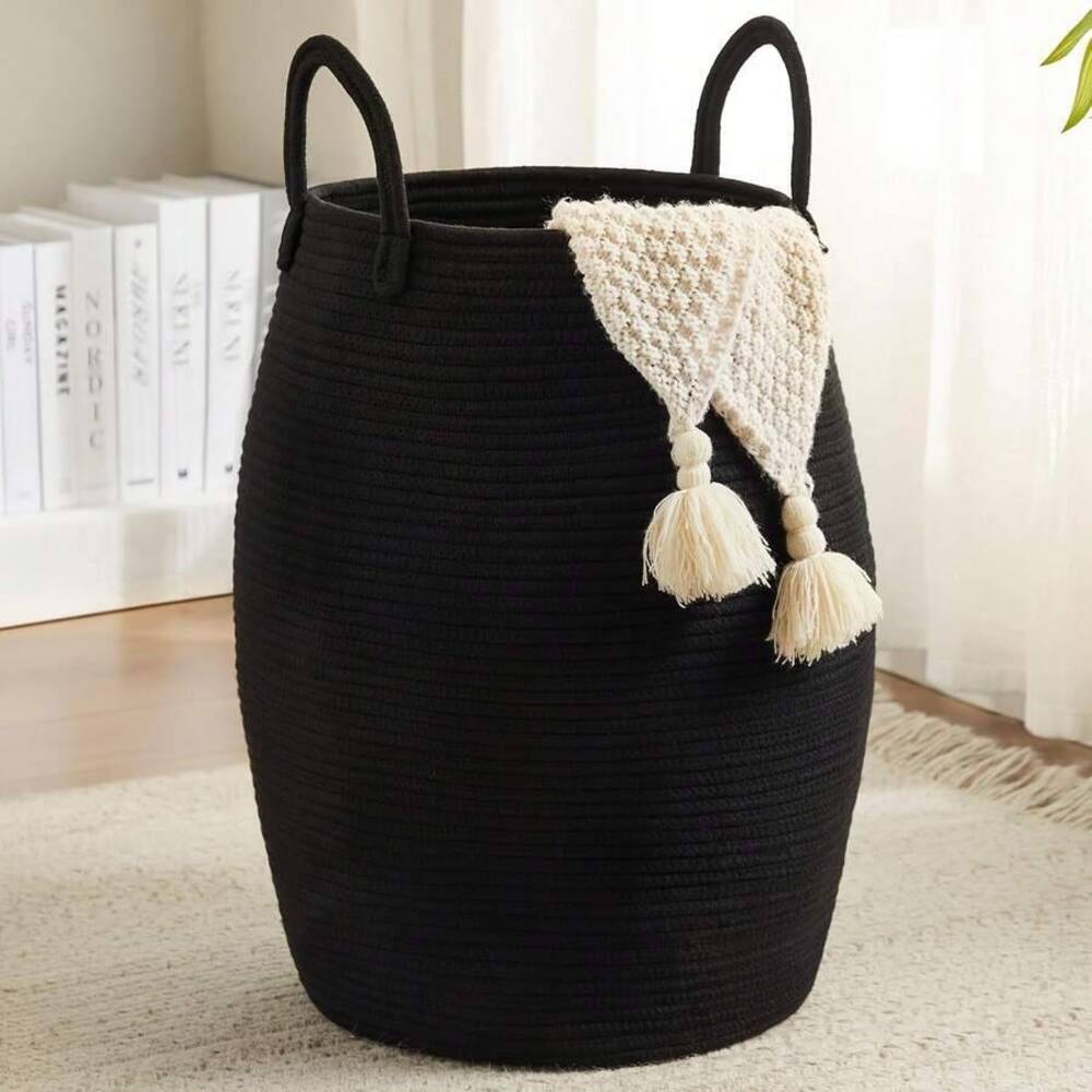 سلة تخزين منسوجة باللون الأسود - مراجعة Storage Basket Fabric وسعره