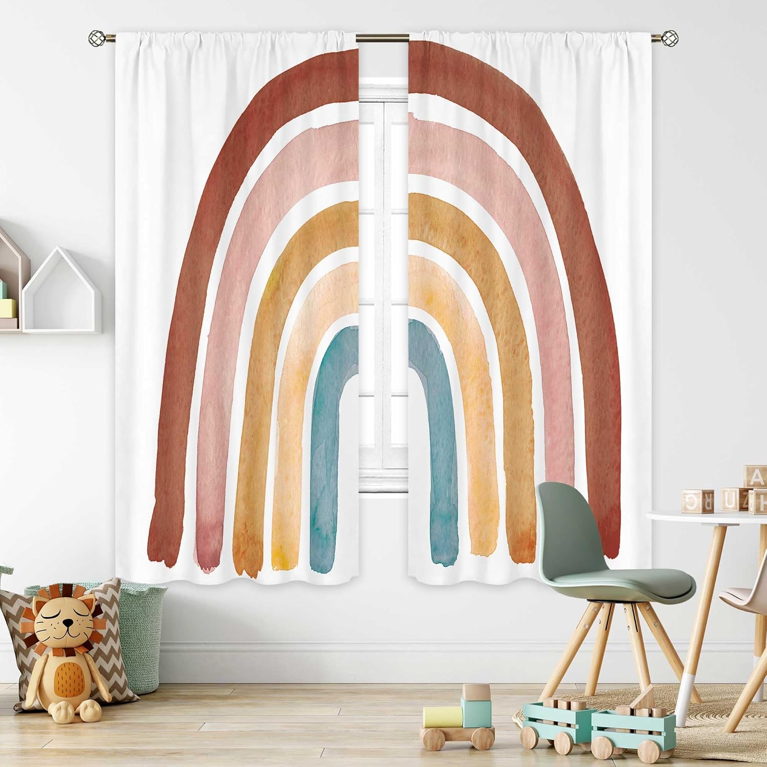 أطفال بوهو قوس قزح الستائر للط - مراجعة Baby Nursery Vintage Decor وسعره