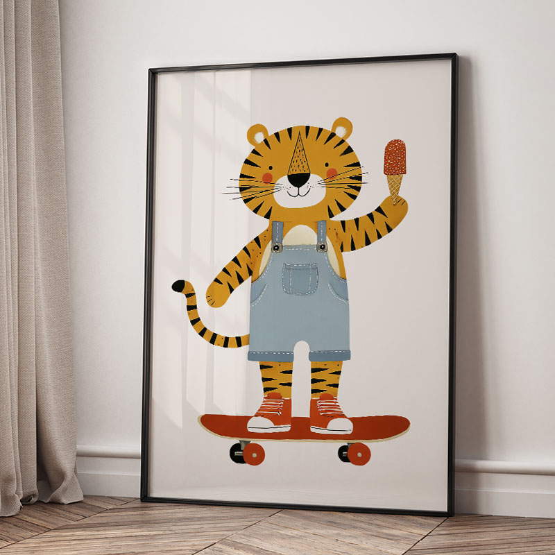 لوحات فنية كرتونية مضحكة لحيوا - مراجعة Baby Nursery Wall Decor وسعره