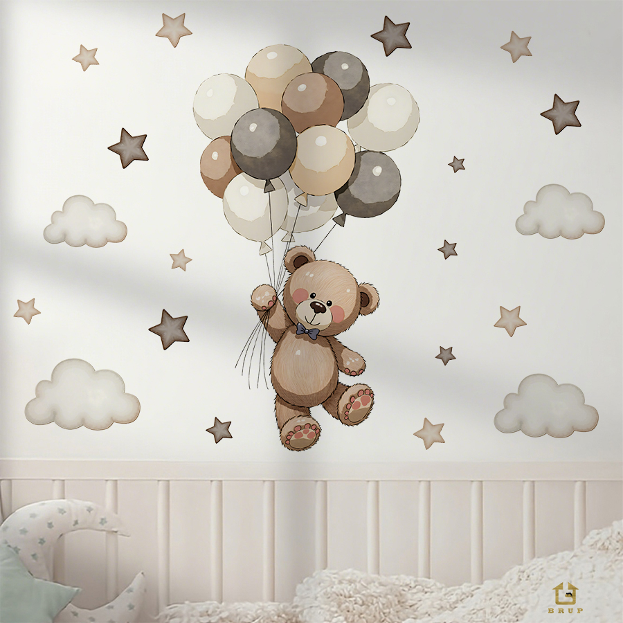 ملصقات حائط على شكل دمية دب را - مراجعة Baby Nursery Wall Decor وسعره
