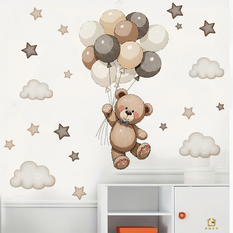 ملصقات حائط على شكل دمية دب را - مراجعة Baby Nursery Wall Decor وسعره