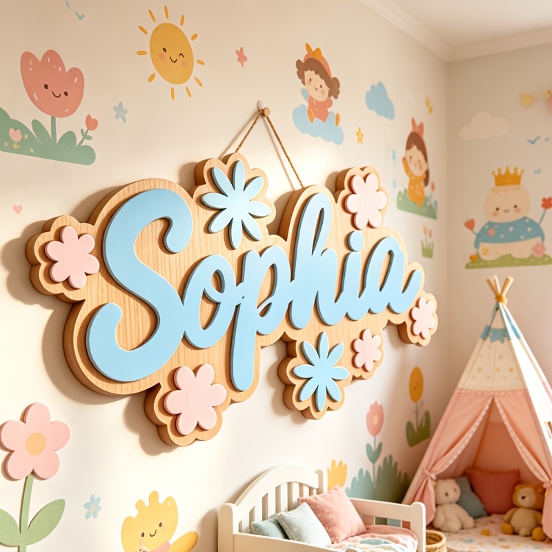 لافتة غرفة مخصصة بتصميم زهور،  - مراجعة Baby Nursery Baby وسعره