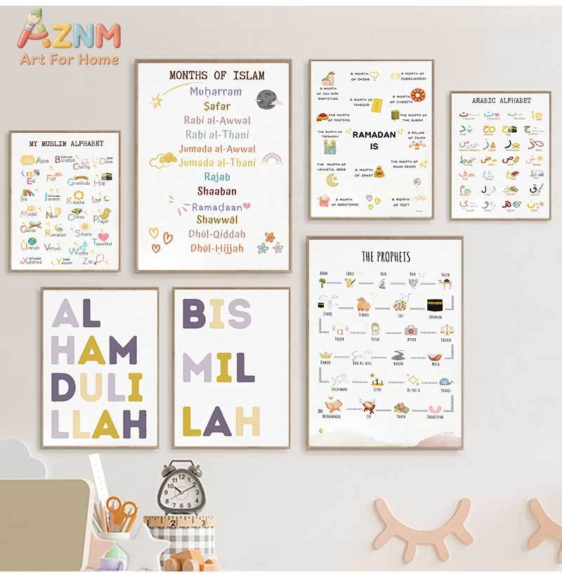 لوحة فنية إسلامية للأطفال تعرض - مراجعة Baby Nursery Wall Decor وسعره