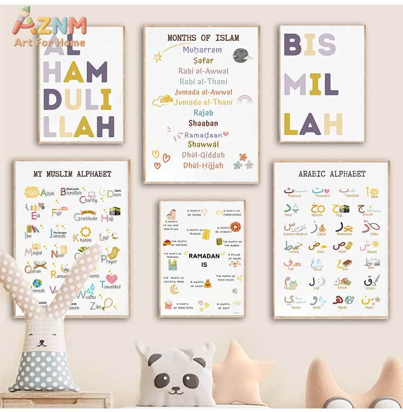 لوحة فنية إسلامية للأطفال تعرض - مراجعة Baby Nursery Wall Decor وسعره