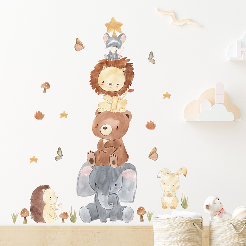 ملصقات حائط لحيوانات الغابة ال - مراجعة Baby Nursery Wallpaper Girl وسعره