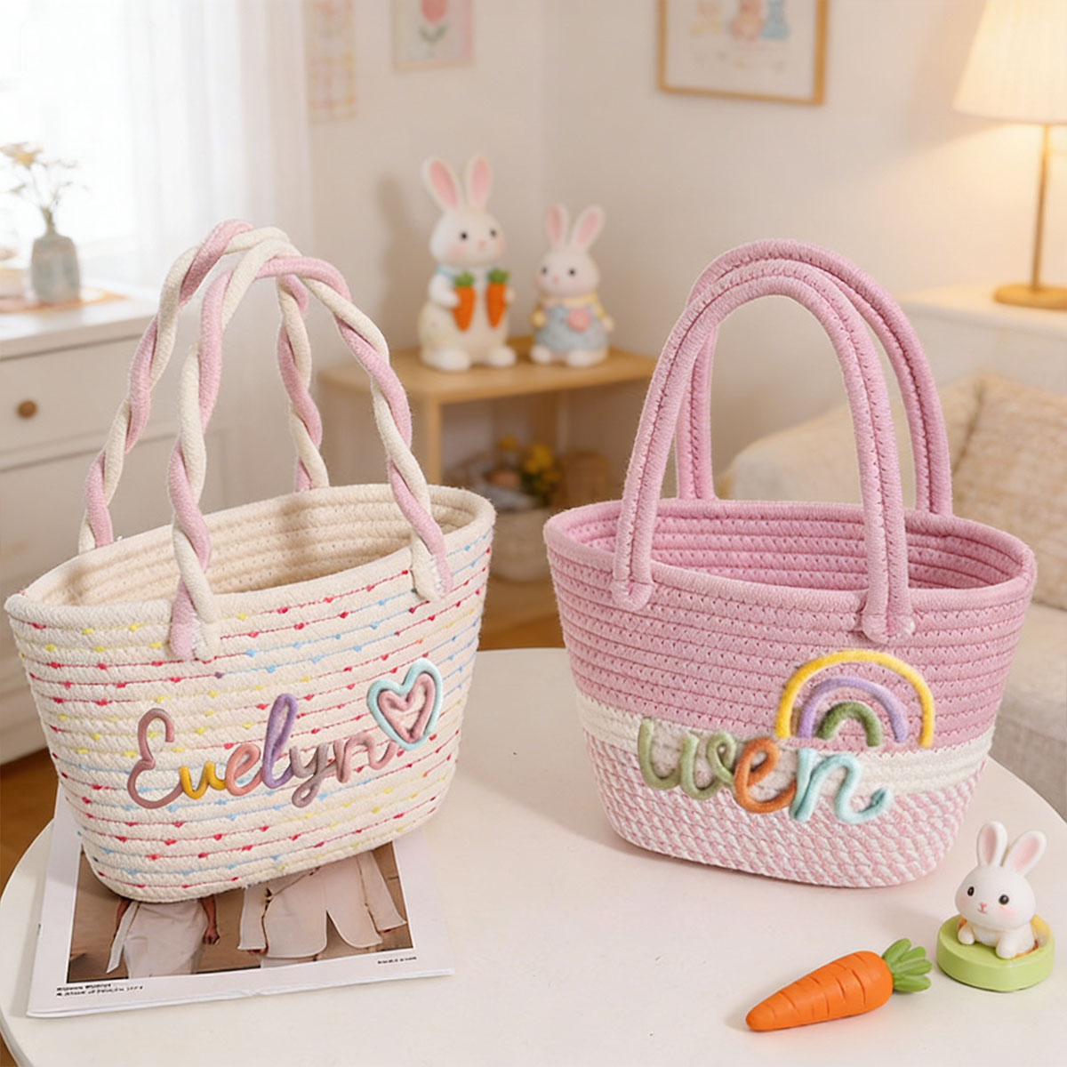 حقيبة يد مصنوعة من خيوط القطن  - مراجعة Storage Basket Fabric وسعره