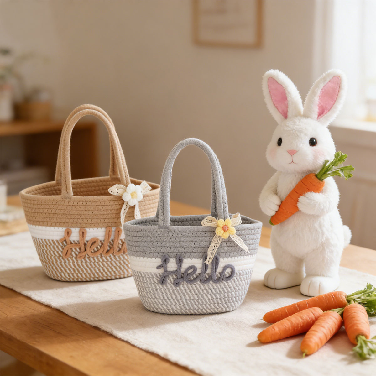حقيبة يد مصنوعة من خيوط القطن  - مراجعة Storage Basket Fabric وسعره